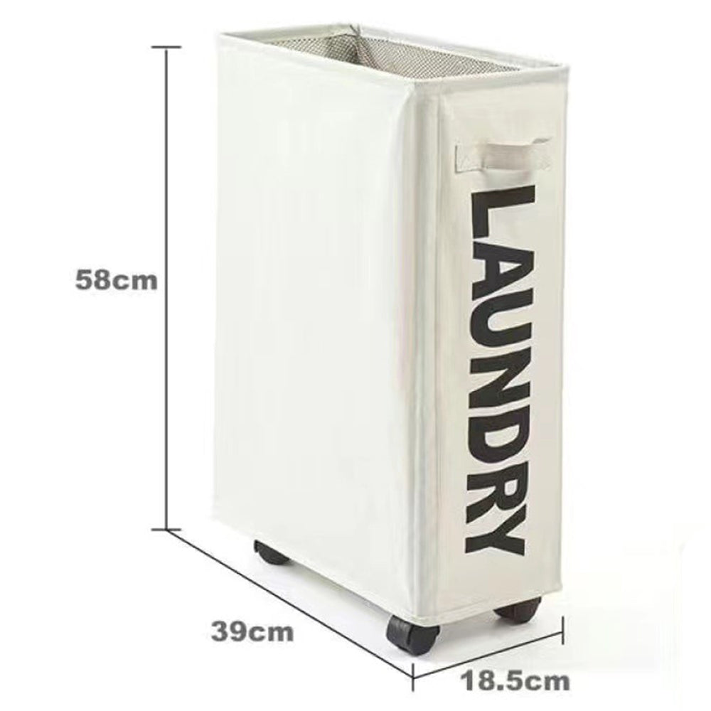 39 x18.5x58CM Foldable Laundry Washing Clothes Storage Bag With Universal Wheels