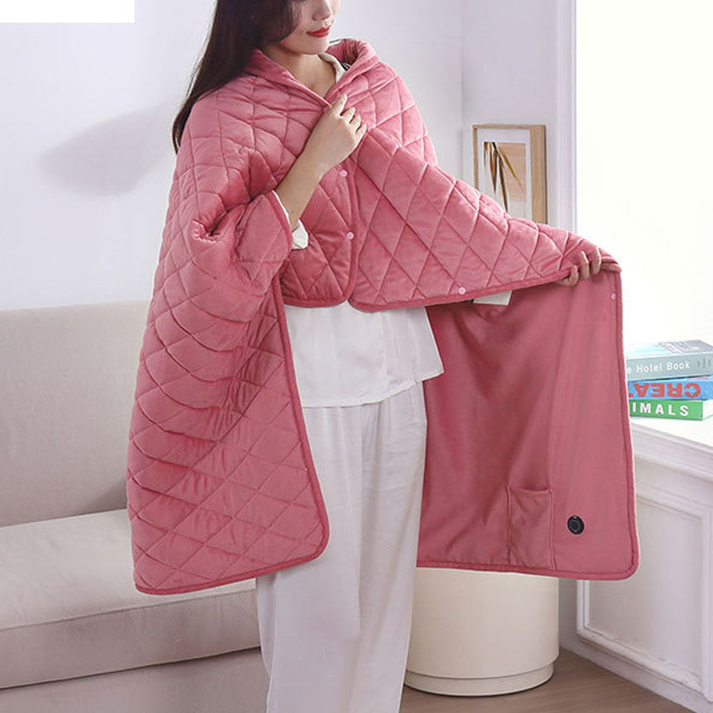 140x100cm USB Plug Electric Heated Shawl Blanket with 3 Heating Levels