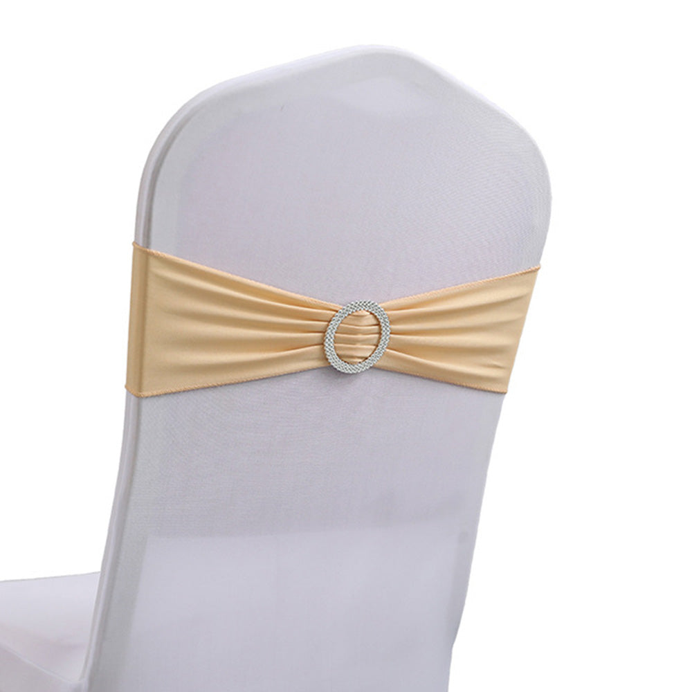 30Pcs Elastic Chair Sashes Bows with Buckle Spandex Chair Bands for Weddings Parties Meetings