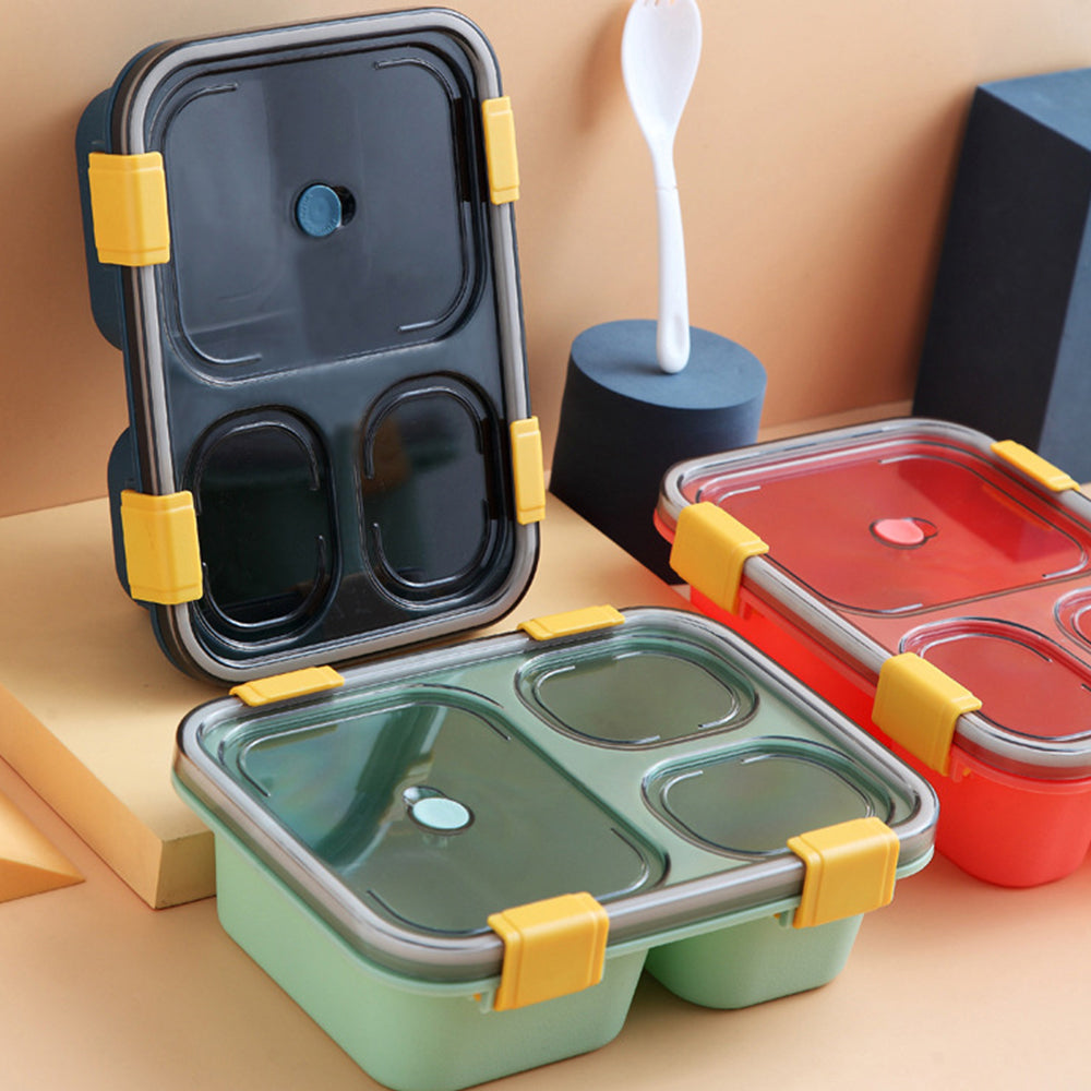 Portable Microwaveable Lunch Box Bento Box-3-Compartment