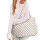 Corduroy Tote Bag with Side Water Bottle Pockets Large Shoulder Bag Casual Handbag