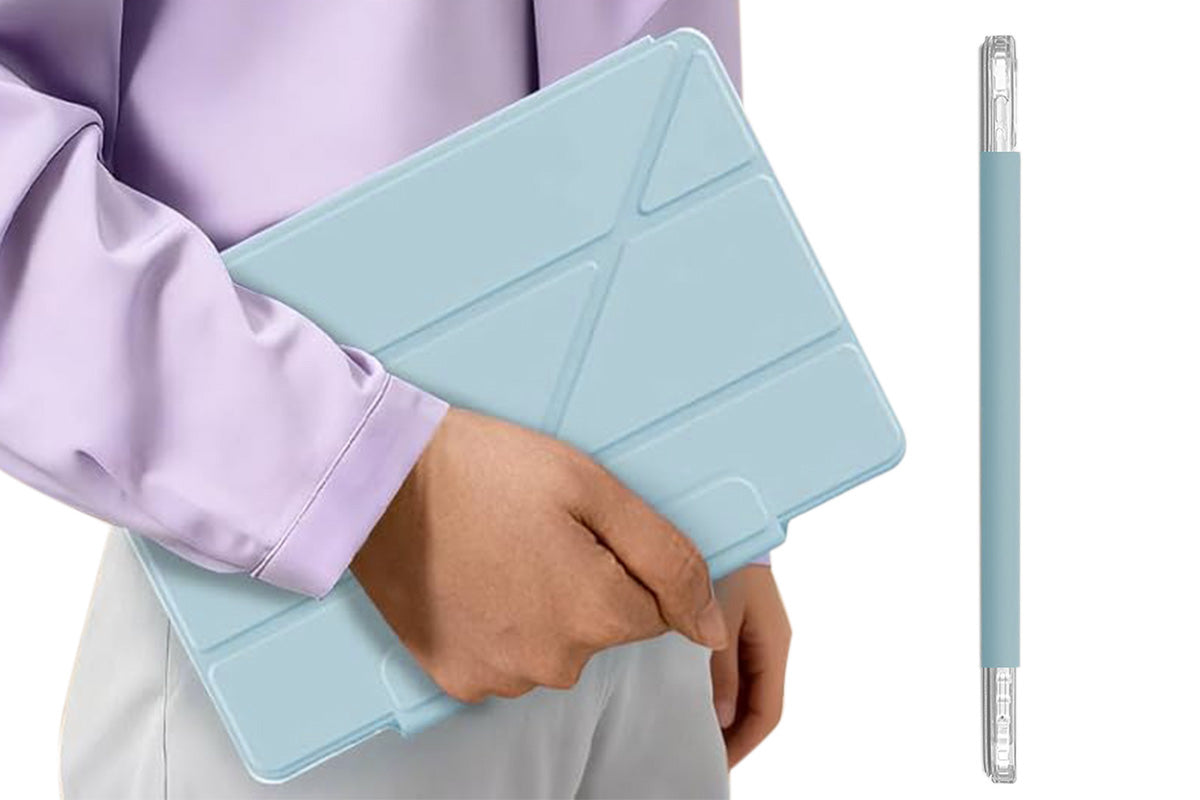 Anti-Bending PC Tablet Case with Multi-Angle Stand Pencil Holder for iPad