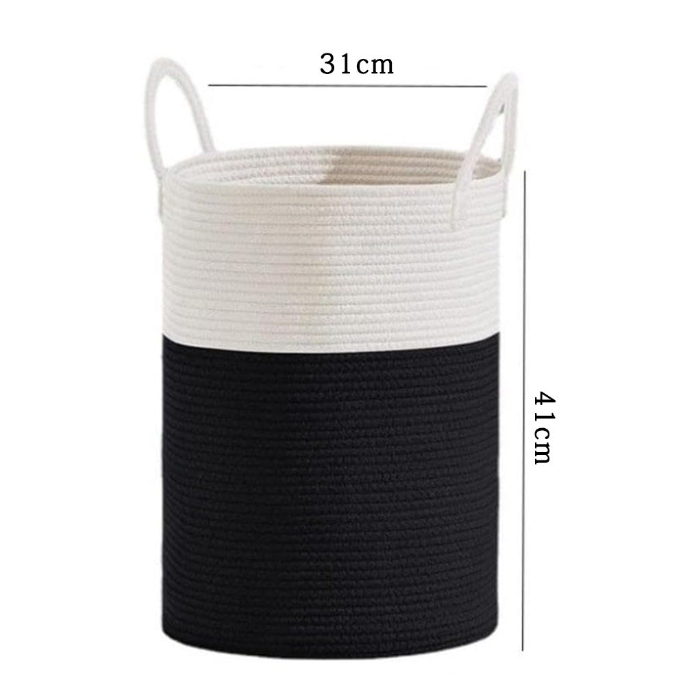 Large Woven Laundry Basket Cotton Rope Hamper for Laundry Toys & Blankets