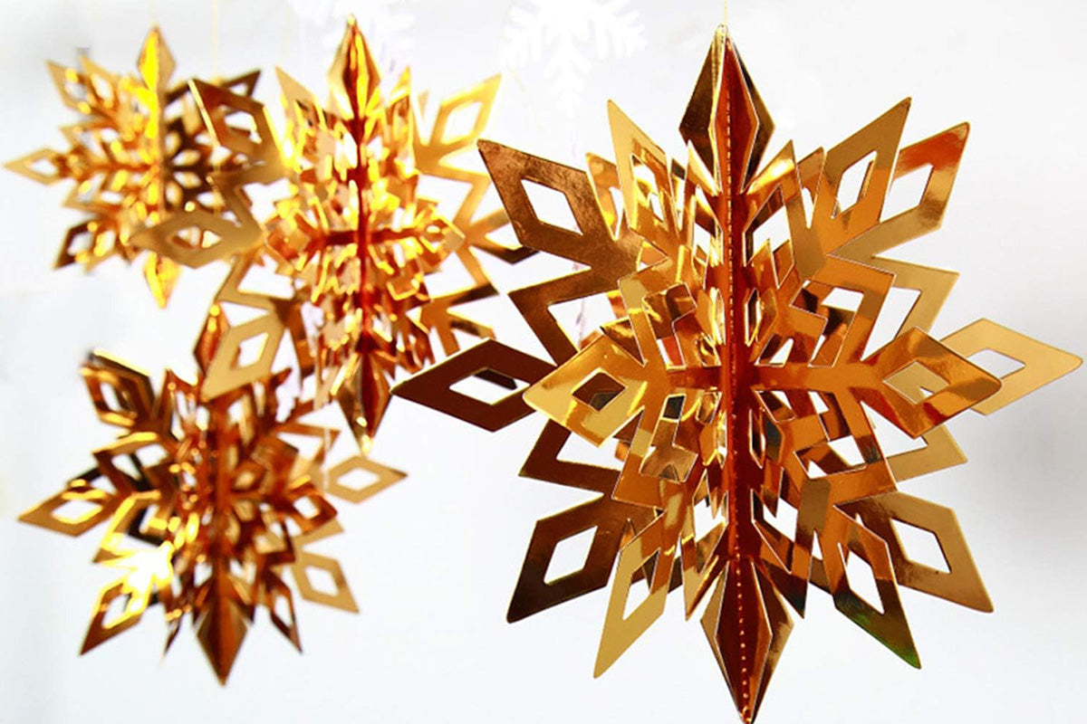 3D Paper Snowflake Hanging Decorations for Christmas Party