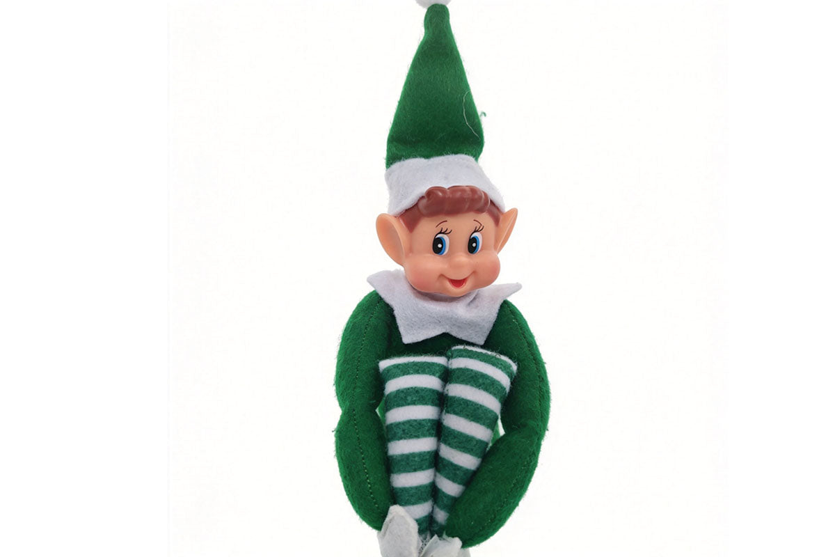 2Pcs Poseable Christmas Elf Fabric Doll Xmas Tabletop Decoration 40cm