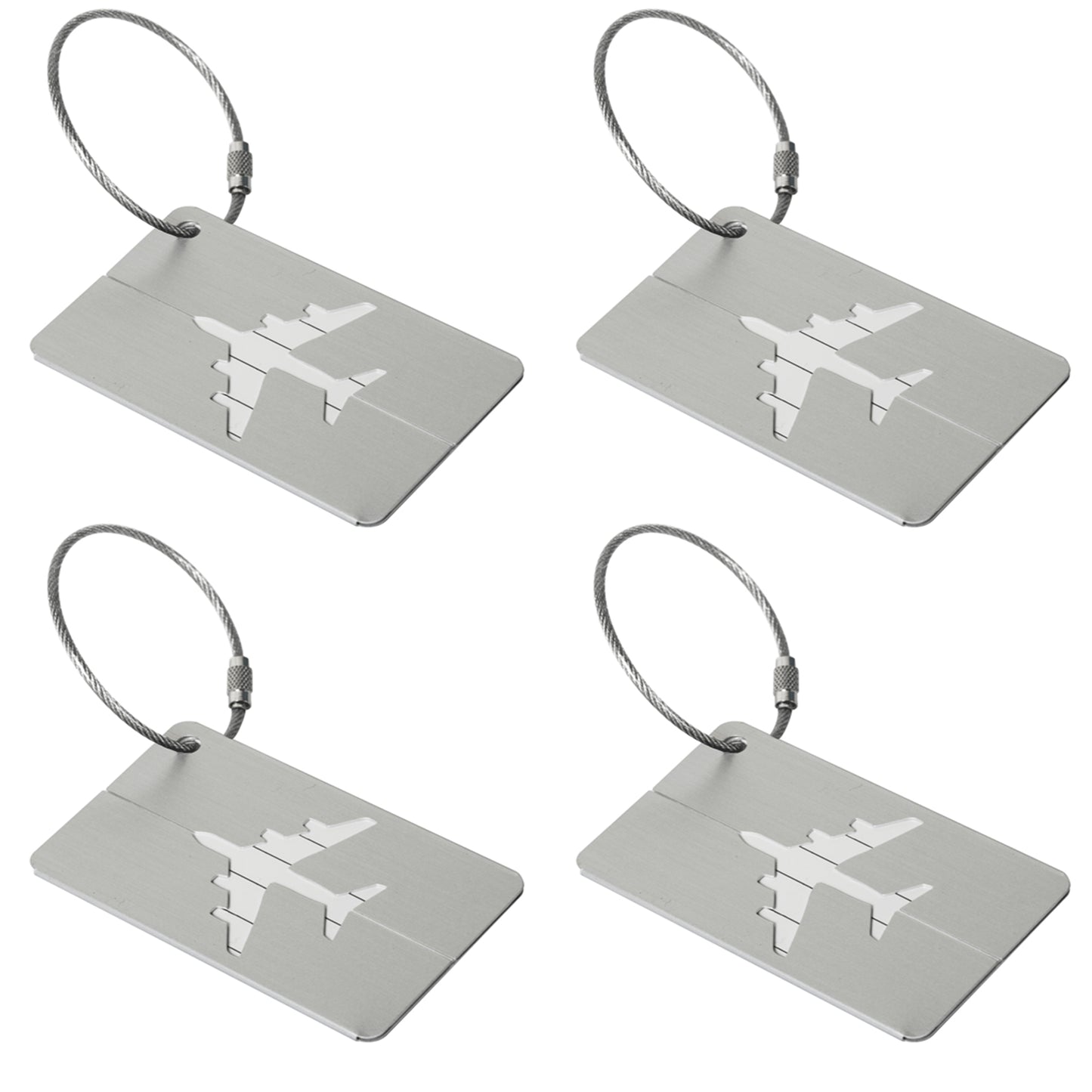 4Pcs Portable Aluminum Alloy Anti Loss Luggage Tags Travel ID Labels