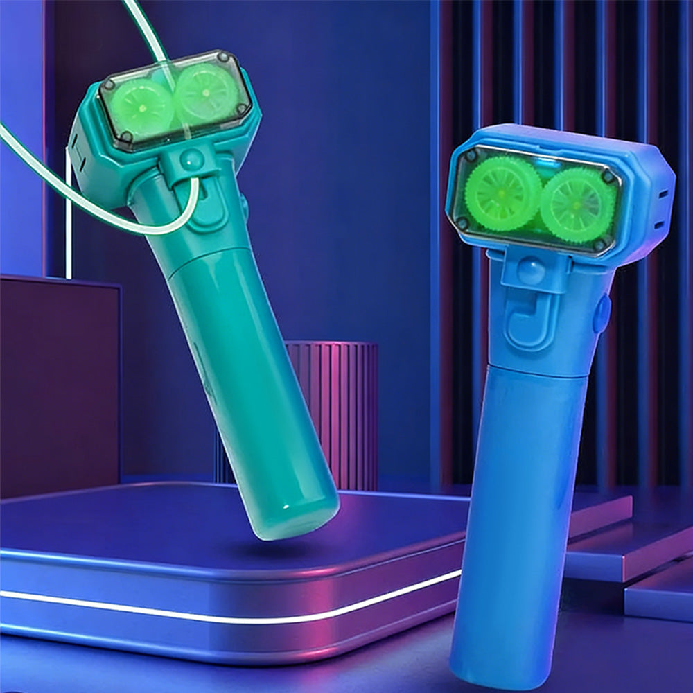 Handheld Double Wheel Rope Launcher Glow In the Dark Lasso Loop Fidget Toy