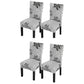 4Pcs Chair Cover Dining Elastic Spandex Anti-dirty Chair Covers-Grey