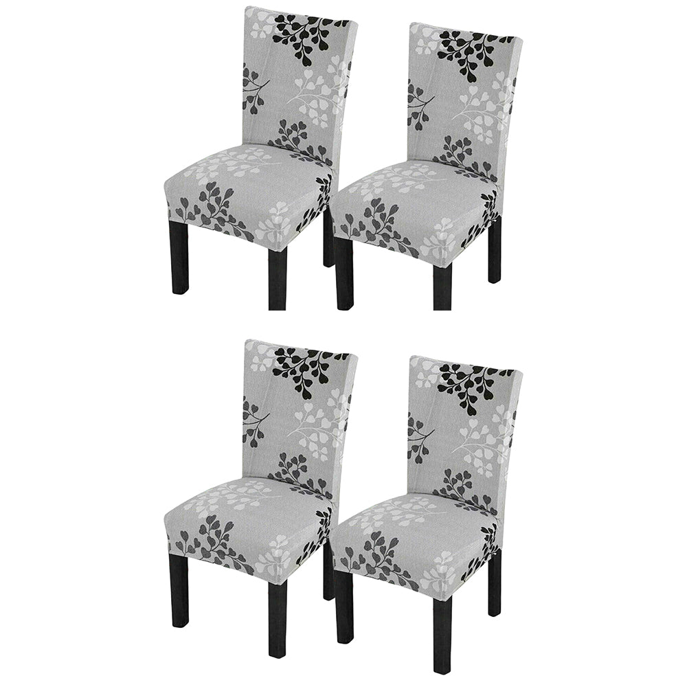 4Pcs Chair Cover Dining Elastic Spandex Anti-dirty Chair Covers-Grey