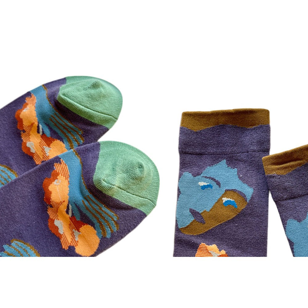 4 Pairs Women Novelty Crew Socks