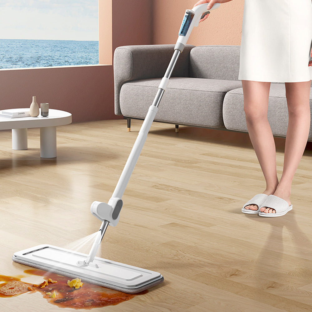 Self Wringing Microfiber Flat Floor Mop with Mite Removal Function and 5 Mop Pad