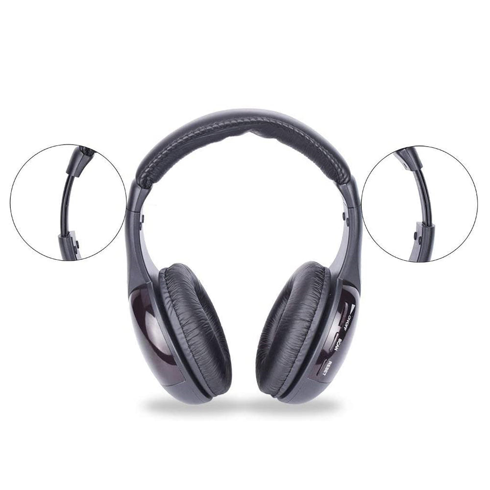 5 in 1 Wireless Headphones Rechargeable PC TV Radio Home Headset with Mic