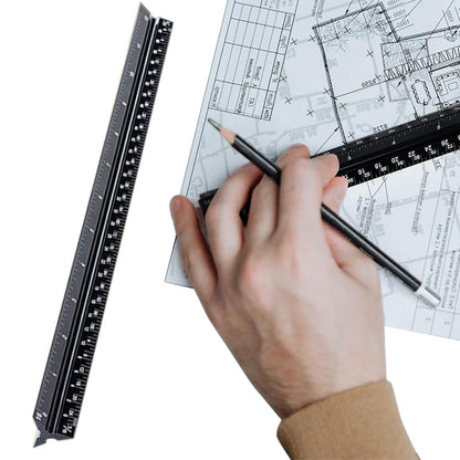 Aluminum Triangular Scale Ruler for Architects and Engineers