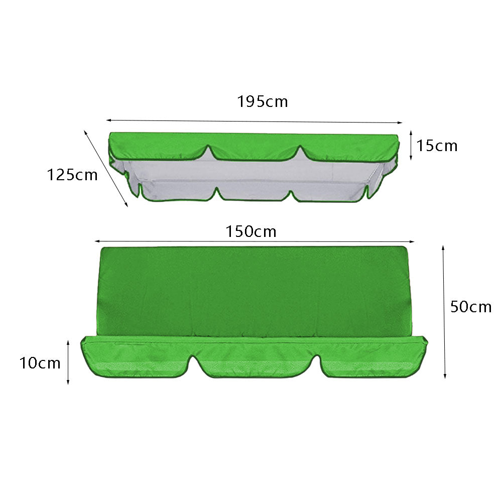 Durable Garden Swing Seat Canopy Replacement Waterproof Swing Top Cover Furniture-Green,XL