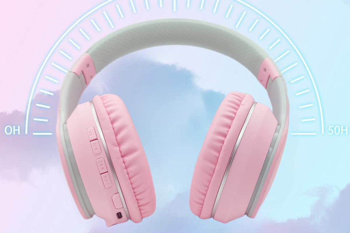 Foldable Wireless Headphones Over Ear Bluetooth Headset with Mic