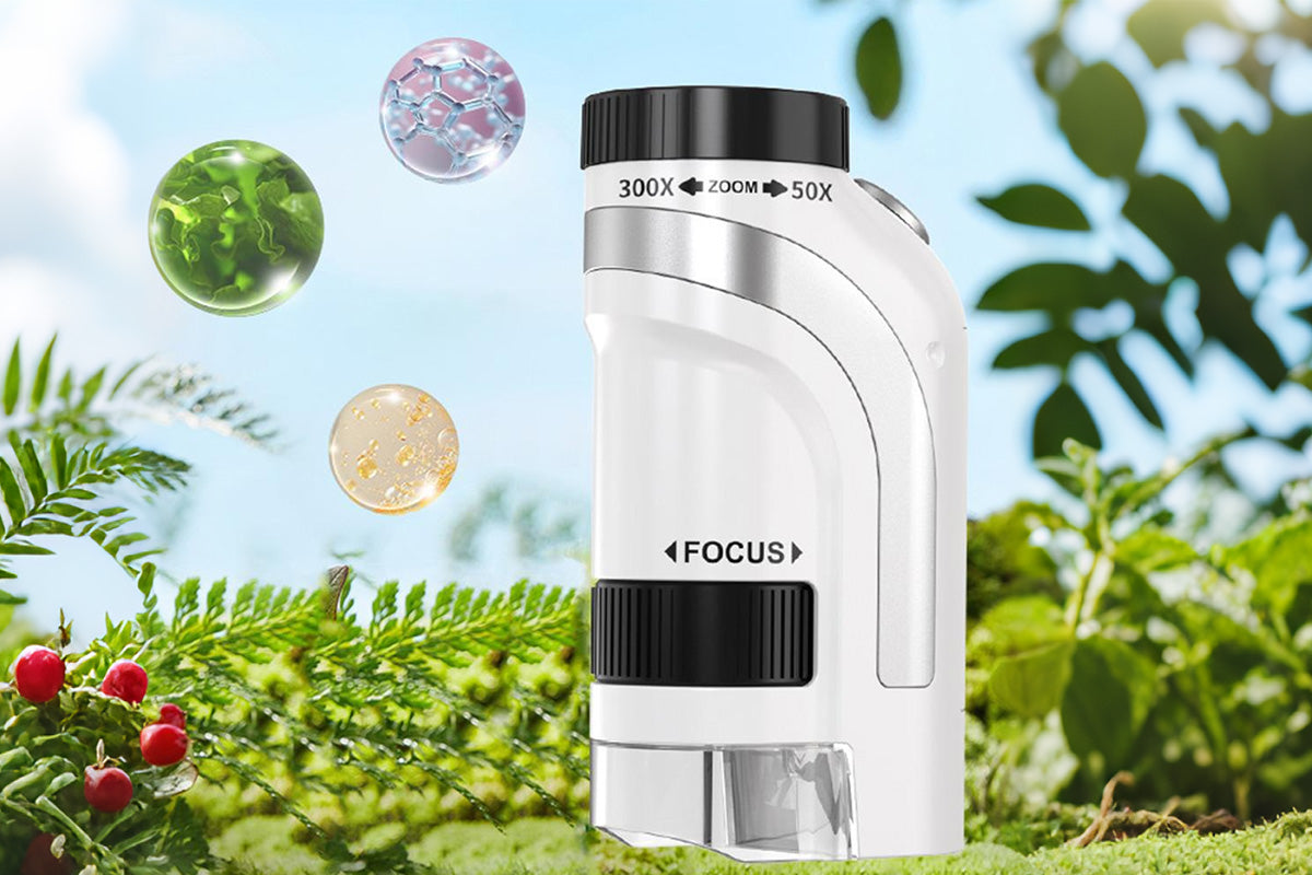 50X-300X Handheld Microscope with LED Lights Portable Pocket Zoom