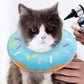 Cat Cone Soft Collar Adjustable Kitten Recovery Cones Cat Donut Collar-Blue