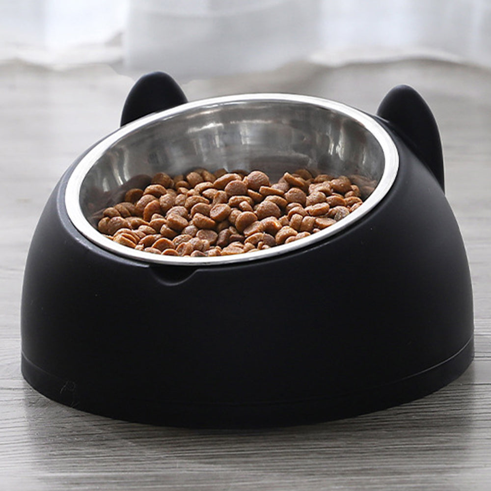 Slanted Stainless Steel Pet Feeder Bowl