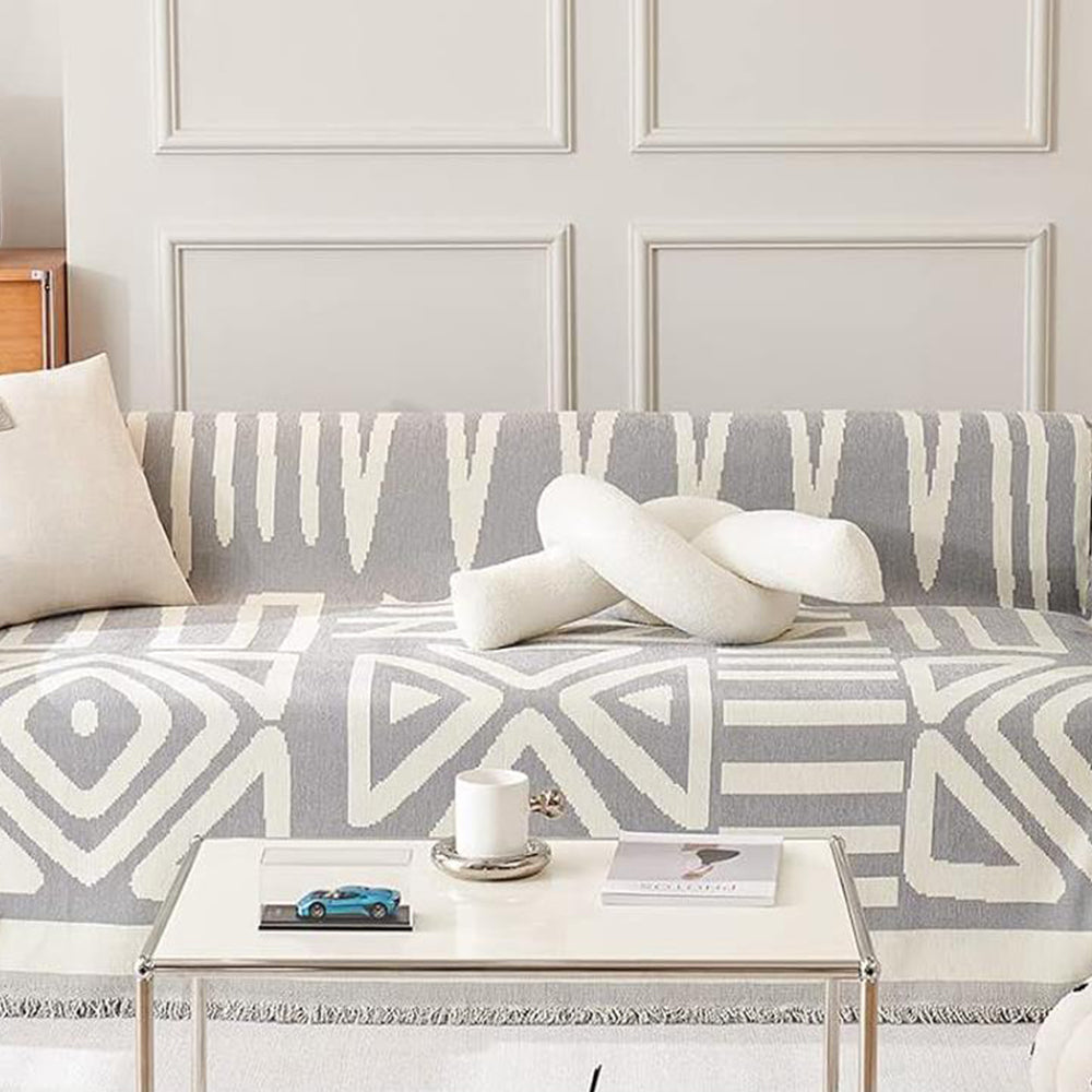 Boho Plaid Sofa Cover