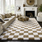 Soft Plush Shaggy Rug Checkered Thickened Non Slip Carpet for Living Room Bedroom