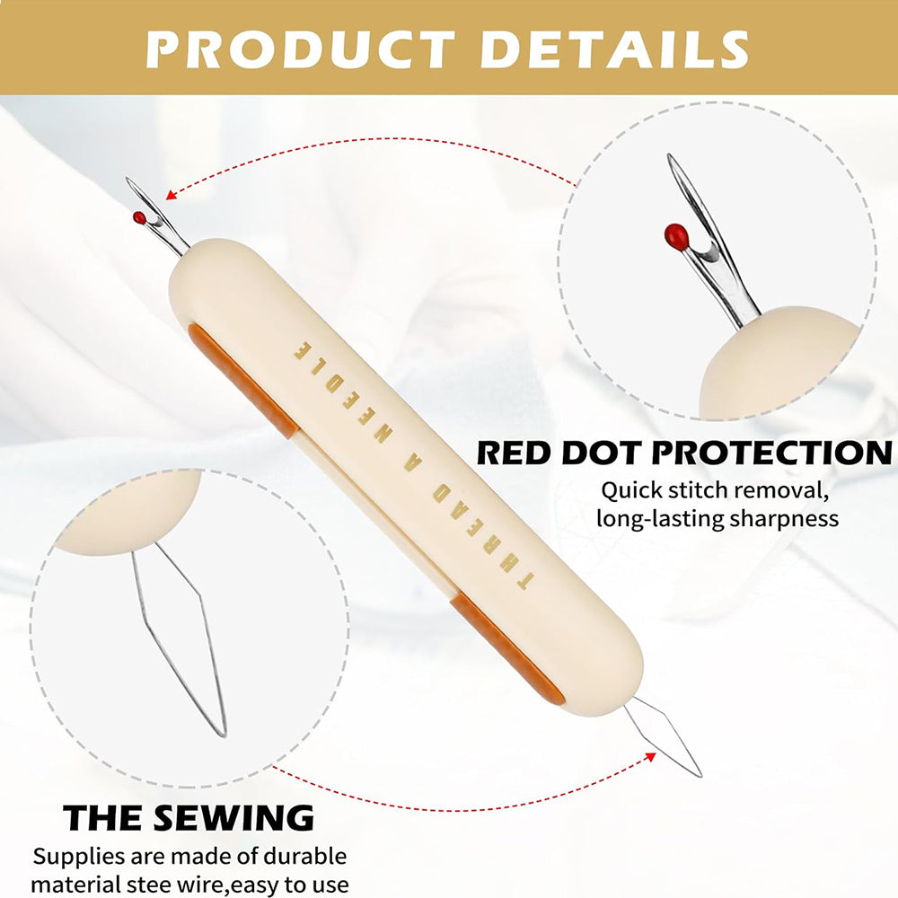 2-in-1 Needle Threader Seam Remover Sewing Ripper Tool