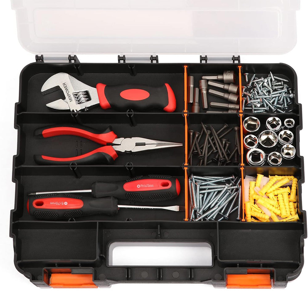 34 Grid Double Sided Tool Organizer Box for Screws Nuts and Small Parts