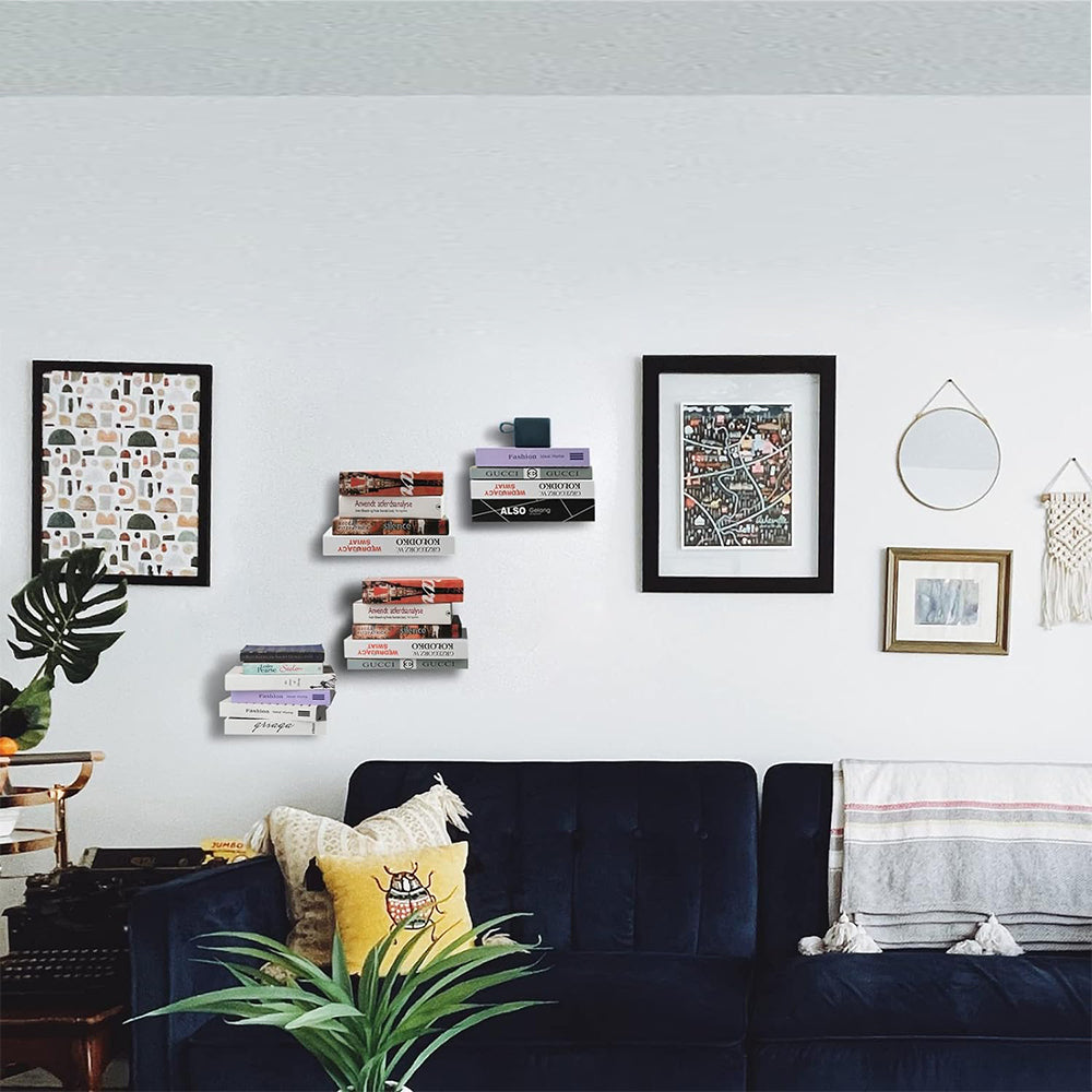 4Pcs Invisible Wall Mounted Bookshelf