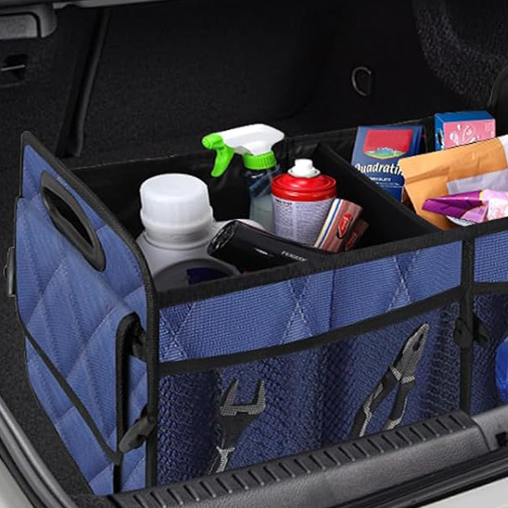 Collapsible Car Trunk Organizer with 6 Pockets Reinforced Handles