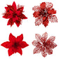 24Pcs Artificial Flowers Christmas Tree Decorations for Wreath Fireplace Stairs