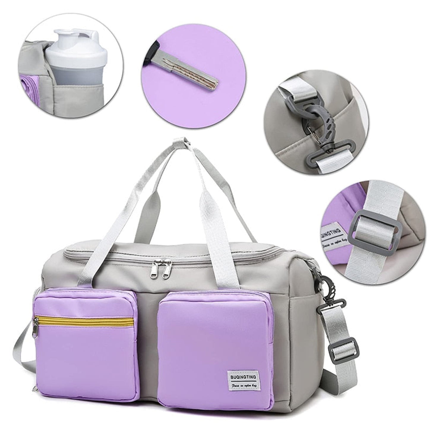 Sports Fitness Gym Bag with Shoes Compartment Duffle Bags
