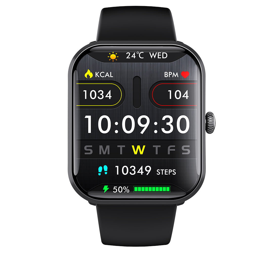 Water-Resistant Bluetooth Smart Watch for Android iOS with Silicone Watch Strap