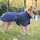 Waterproof Dog Jacket Winter Coat with Buckle and Reflective Strips-Navy