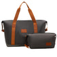 2Pcs Expandable Overnight Travel Duffel Bag Set Weekender Bag with Toiletry Bags