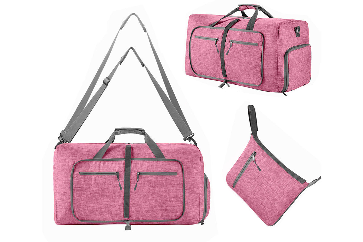 Large Foldable Travel Duffel Bag Carry On Shoulder Duffle Bag With Shoe Compartment