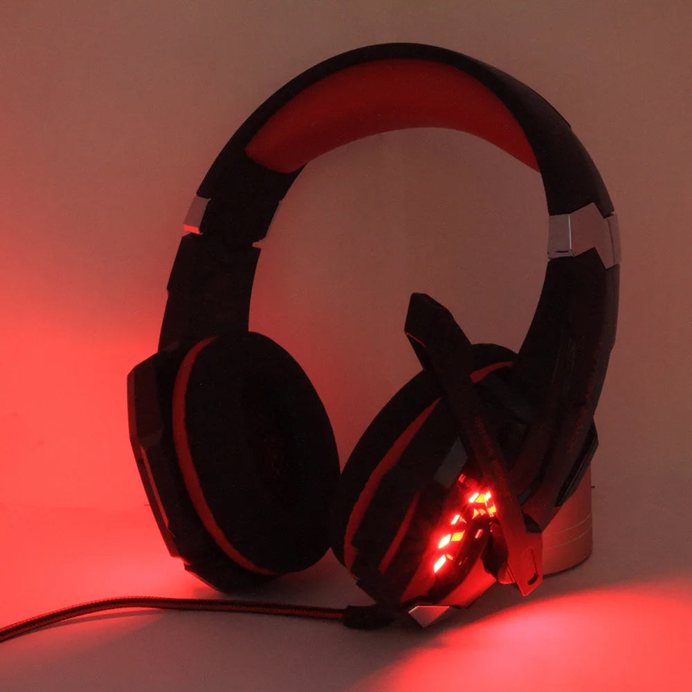 3.5mm Gaming Headset MIC LED Headphones Surround with Splitter  for PC Mac Laptop