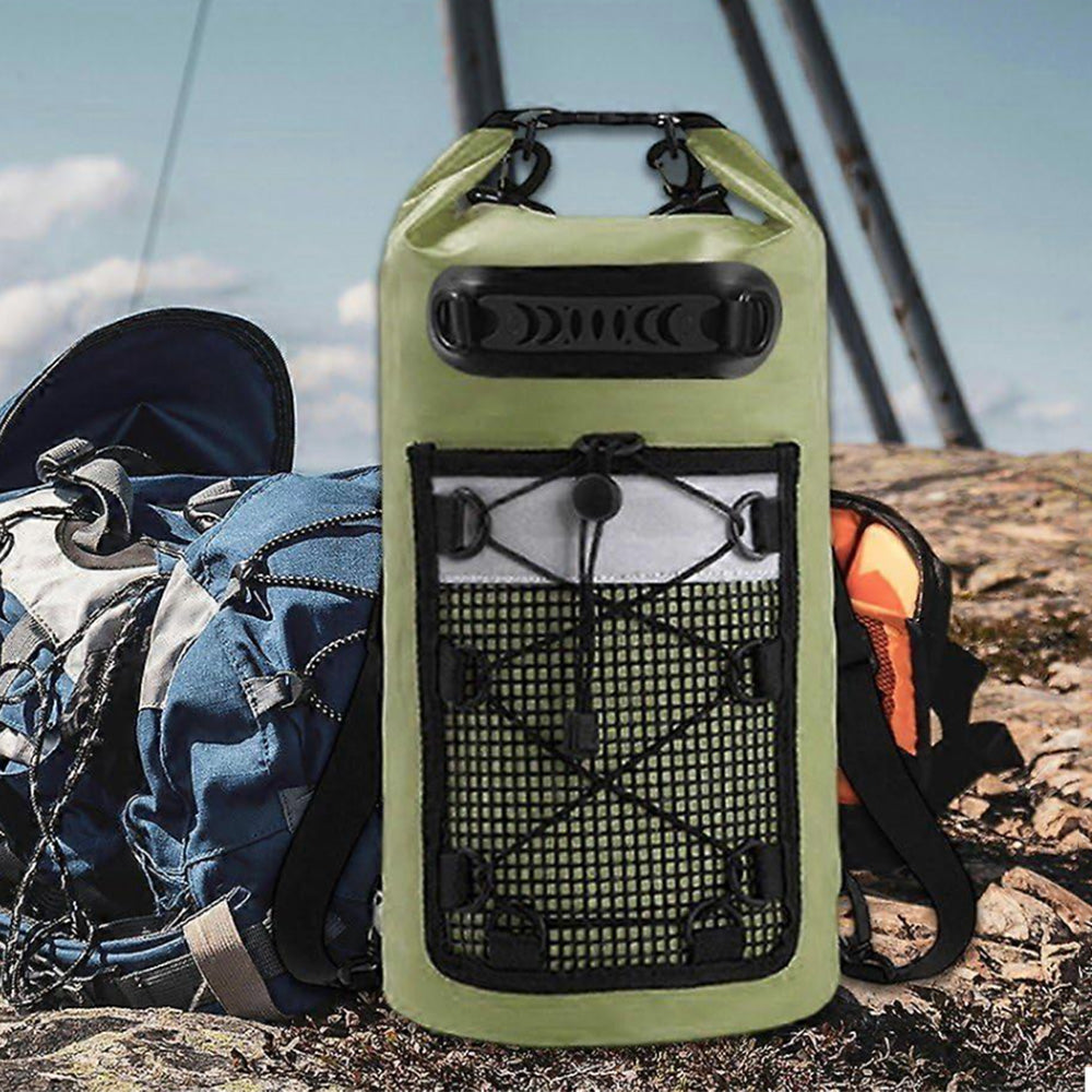 Roll-Top Backpack With Handle Dry Bag Outdoor Bag For Fishing Boating Camping
