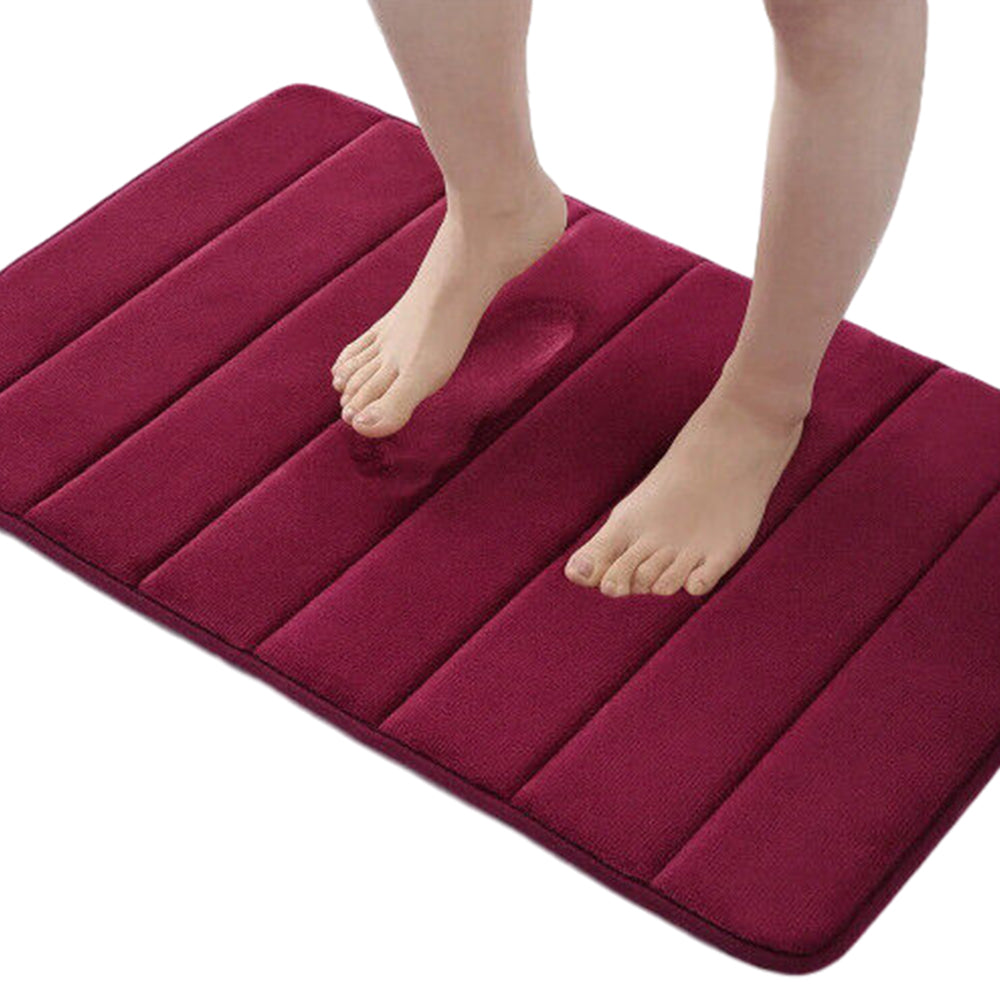 3Pcs Coral Fleece Bathroom Mat Anti Slip Toilet Rugs Fast Absorbent