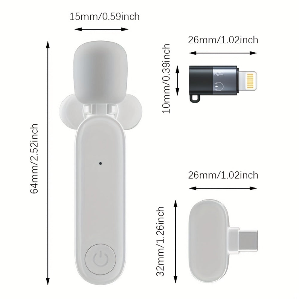 2.4G Wireless Lavalier Microphone Mic For Android iPhone iPad