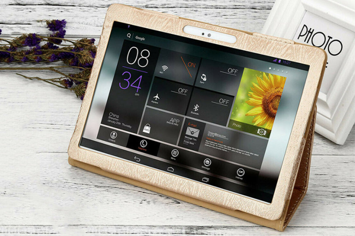 Universal 10 10.1 Inch Android Tablet Case Rotatable Multiple Viewing Stand Case-Blue