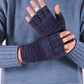 Winter Faux Alpaca Wool Thermal Men Knitted Half-Finger Gloves