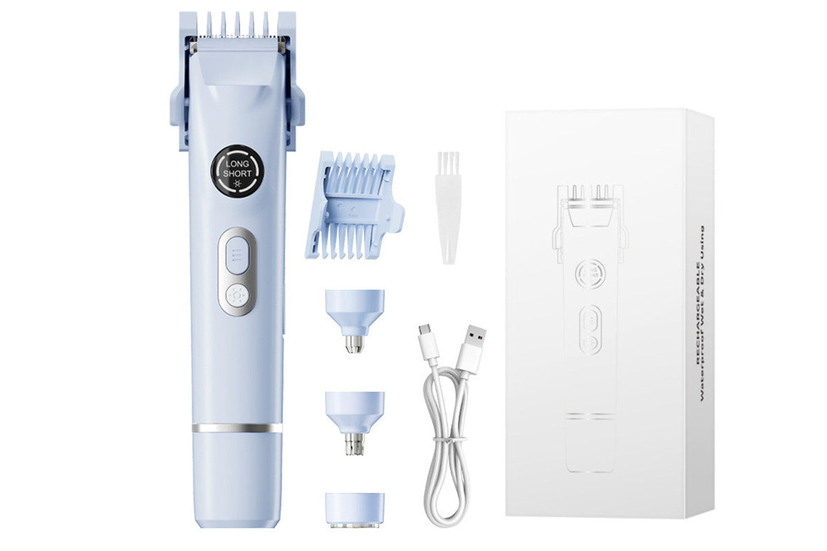 4-in-1 Women's Dual Heads Electric Shaver Cordless Body Hair Trimmer with 4 Heads Hair Removal Kit