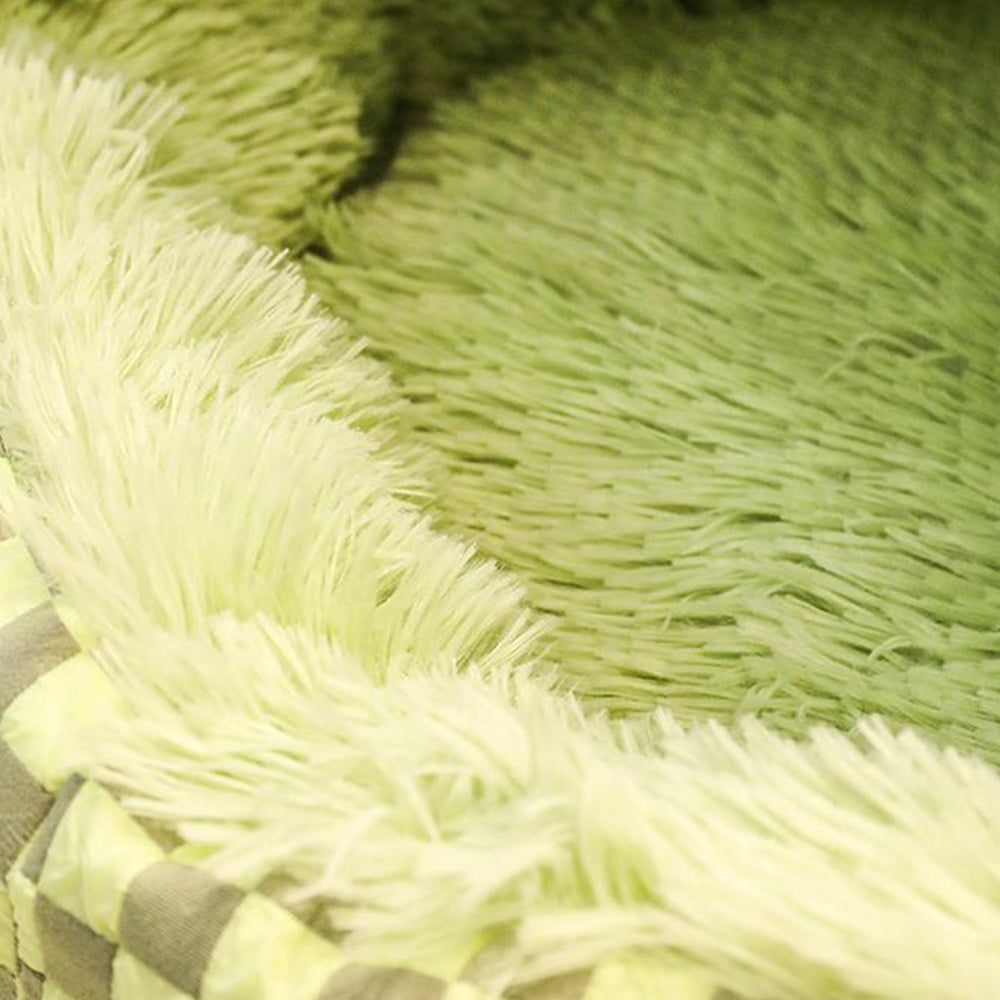 Plush Cushioned Hooded Winter Pet Bed