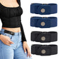 Elastic Side Buckle Belt for Jeans Pants Unisex Adults Adjustable Waistband Stretch