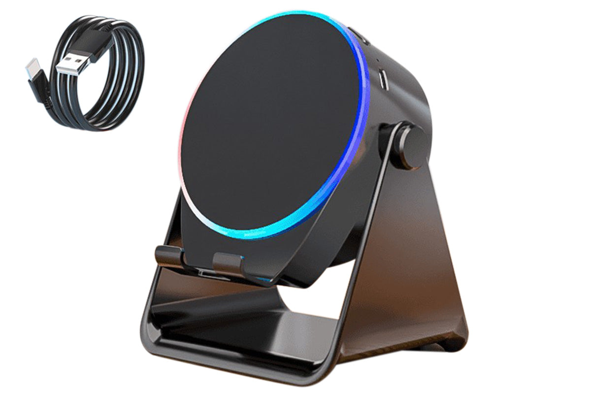 4 in 1 Wireless Induction Speaker Bluetooth Speaker with 360 Adjustable Phone Holder