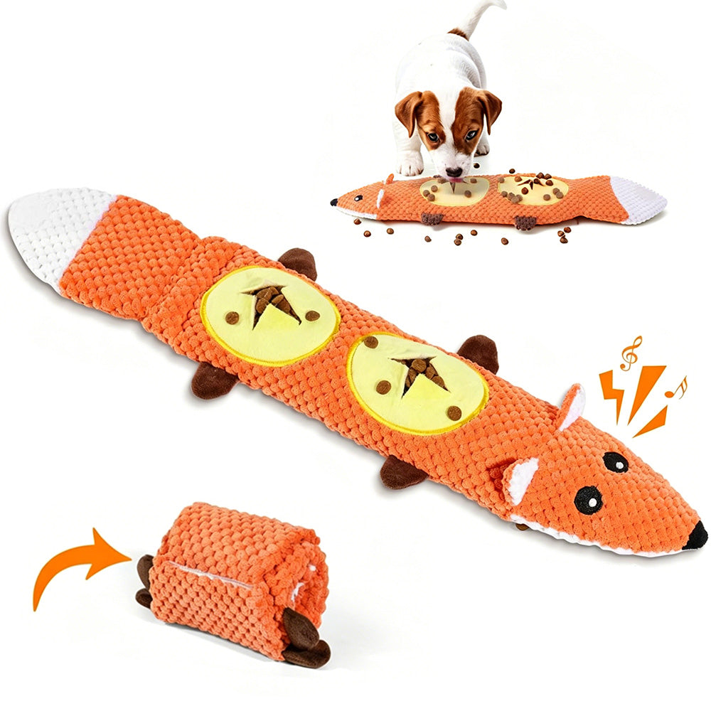 Roll Up Treat Dispensing Dog Toy with Squeaker for Small Medium Dogs