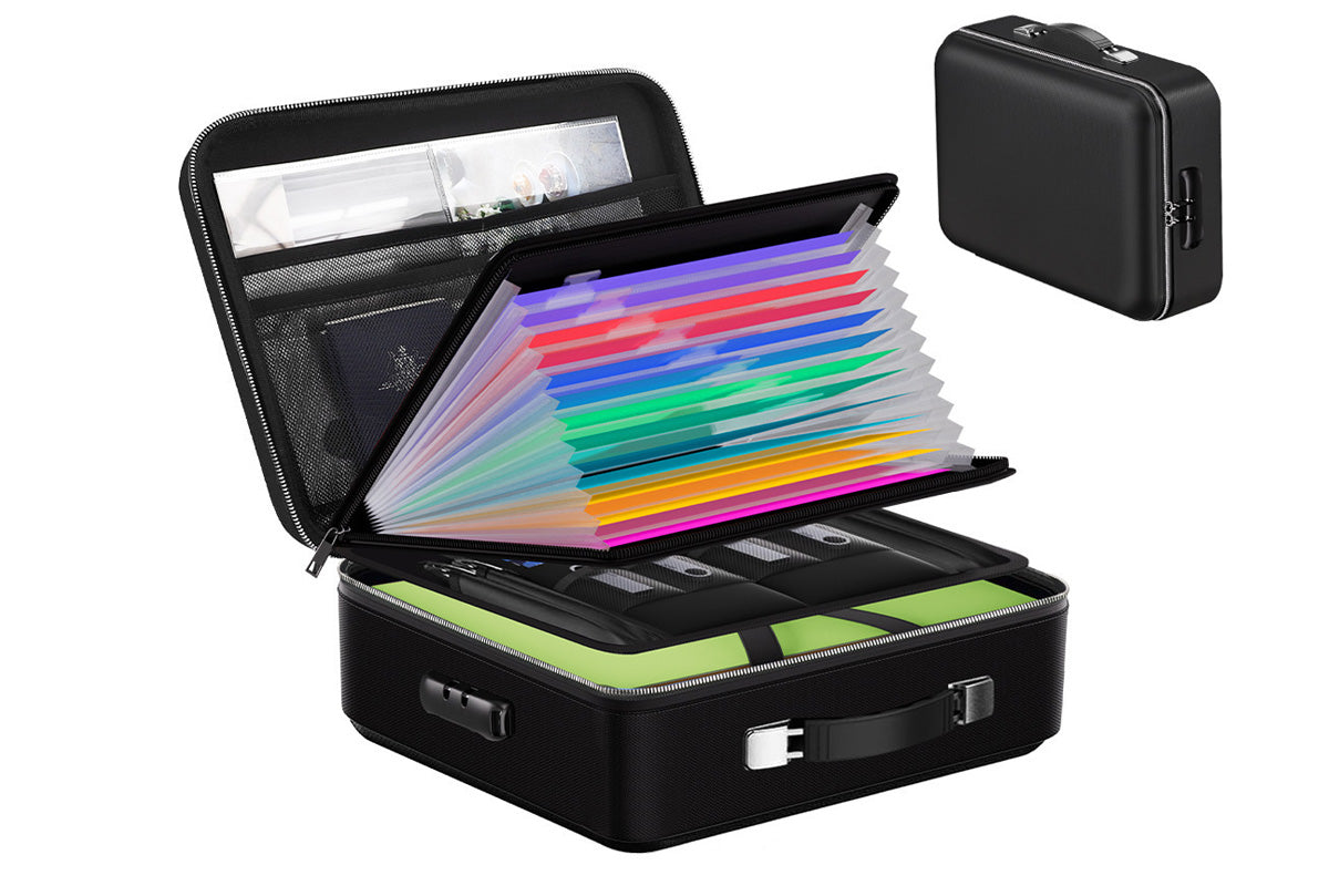 Document Box Hard Case File Organizer with Mechanical Lock