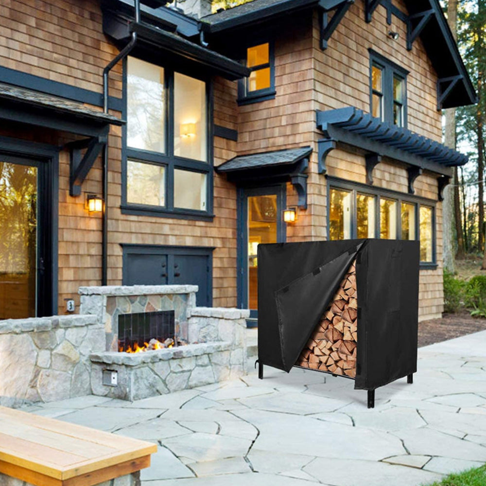 Heavy-Duty Oxford Firewood Cover - Waterproof Log Storage Protector for Outdoor Firewood Racks