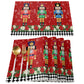 Christmas Nutcracker Soldier Table Runner with 4Pcs Placemats