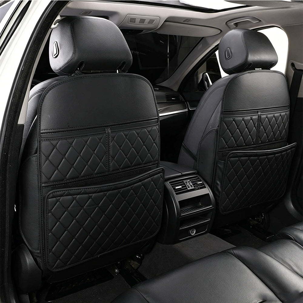 Car Back Seat Kick Mat Protector with Storage Pockets Backseat for Rear Seat Cover