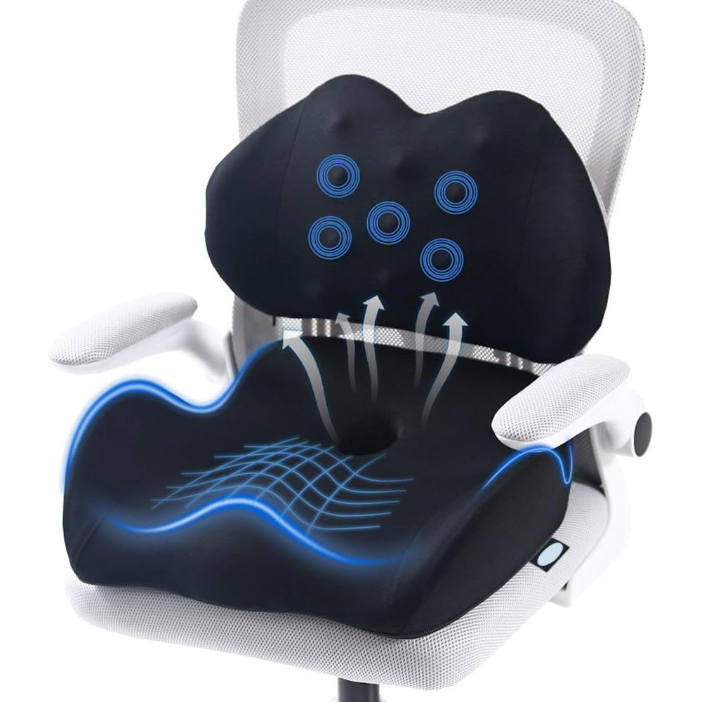 Memory Foam Seat Cushion Lumbar Support Pillow Chair Pad for Office Car